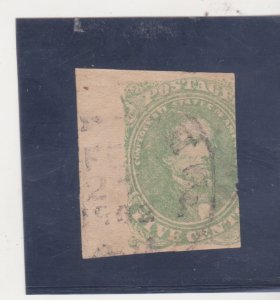 Confederate States Scott # 1 Used Margin Feb. 25 1862 SON CXL Thin on right Side