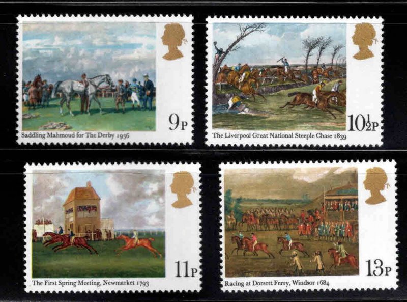 Great Britain Scott 863-866 MNH** Horse Derby Art stamp set