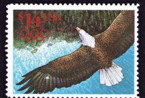 2542 Eagle In Flight Olympic Rings Express Mail $14.00 Stamp 1991