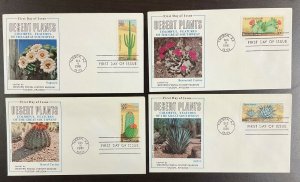 1942-45 Western Postal History Museum Cachets 4 Desert Cactus Plants FDCs  1981