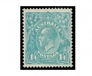 AUSTRALIA SC#76 XF MLH OG WELL CENTRED FULL PERFS. SCARCE! CV$200.00