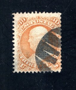 US #100   F/VF,  Used,  30c orange,  CV  $1000.00  ......   6780072