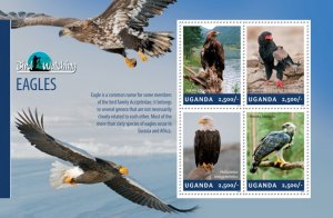 UGANDA - 2014 - Eagles - Perf 4v Sheet - Mint Never Hinged