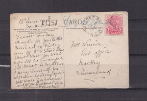 NEW SOUTH WALES, 187, WATSON'S BAY, 1908 ppc Queen's Statue, St. James to Mackay