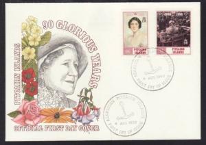 Pitcairn Islands 336-337 Queen Mother 1990 U/A FDC 