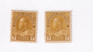 CANADA # 113-113a VF-MH 7cts ADMIRALS SHADES CAT VALUE $200
