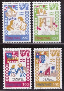 FAROE ISLANDS Scott 86-89 Medieval ballad of chivalry set 1982