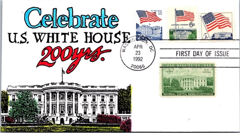 ACE FDC 1992 SC #2609 White House - Washingotn DC - Strip Of 3 - D170