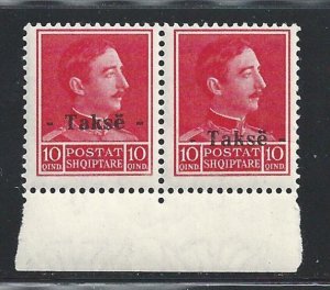 1936 ALBANIA - Squiperia, Tax n . 34A / 34B pair of two types of overprint MNH