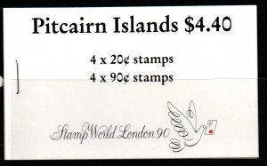 PITCAIRN ISLANDS SGSB3 1990 $4.40 LONDON 90 BOOKLET MNH