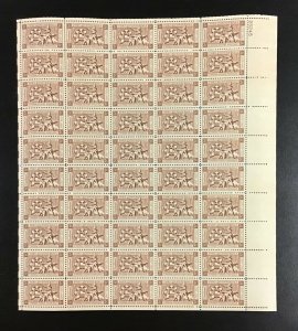 1071  Fort Ticonderoga  3 c MNH stamps  Sheet of 50  1955