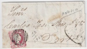 Portugal cover ANADIA Jan 1862 to PORTO Pedro V 25 Reis Sc#11 YT#12 SG#22 Mf#13