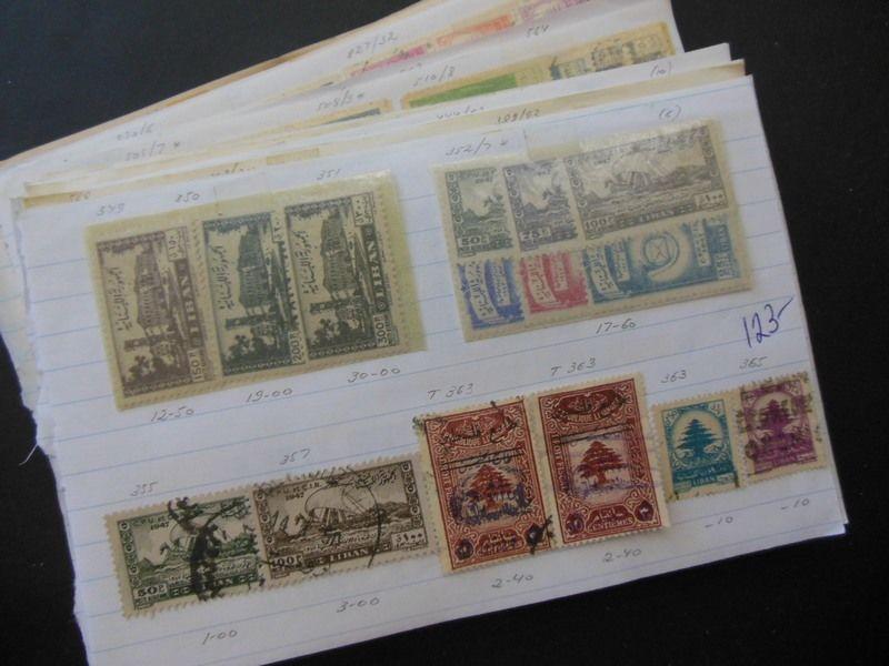 LEBANON : Large grouping on Old Time approval pages all from Independent Era.