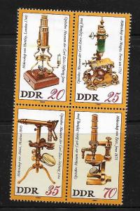 DDR  2127a  MINT HINGED,  OPTICAL MUSEUM, BLOCK OF 4.