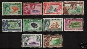 PITCAIRN IS 1940 KGVI PICTORIALS  SET 10 MLH  SG 1-8