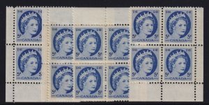 Canada Sc #341p (1954) 5c Wilding Corner Block Matched Set Mint VF NH MNH 