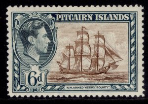 PITCAIRN ISLANDS GVI SG6, 6d brown & deep greenish-grey, M MINT.