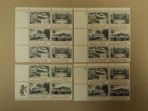 USPS Scott 2019-22 20c American Architecture Lot of 4 Pla...