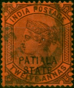 Patiala 1891 12a Purple-Red SG27 Fine Used