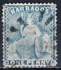 Barbados; 1875: Sc. # 51; O/Used Single Stamp