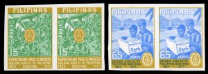 Philippines #1221-1222a, 1973 Boy Scouts, set of two imperf. pairs, never hinged