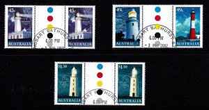 Australia 2002 Lighthouses Set as Gutter Pairs CTO