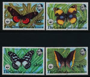 Gambia 404-7 MNH Butteflies, WWF, Abuko Nature Reserve