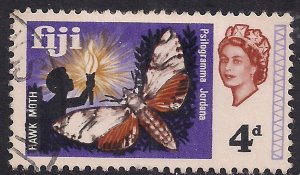 Fiji 1968 QE2 4d Hawk Moth used SG 375 ( C180 )