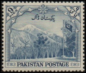 Pakistan 67 - Mint-H - 9p Gilgit Mountains (1954) (cv $5.00)