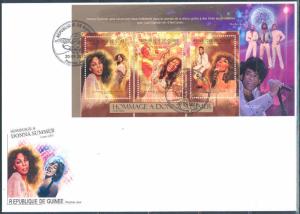 GUINEA 2012 DONNA SUMMER DISCO QUEEN IN MEMORIAM SHEET ON FDC