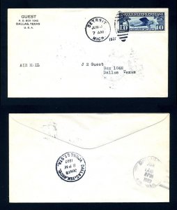 # C10 First Day Cover addressed from Detroit, Michigan dated 6-18-1927 # 2