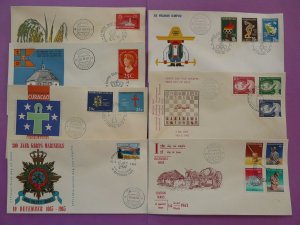 Curacao Island Dutch Netherlands Antilles collection 7 different FDC 1962-1968
