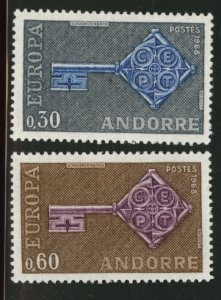 Andorre (French) Andorra Scott 182-183 MH* CEPT Europa 1968