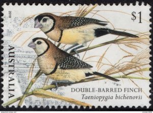 AUSTRALIA 2018 $1 Multicoloured, Birds - Finches of Australia-Double Barrel F...