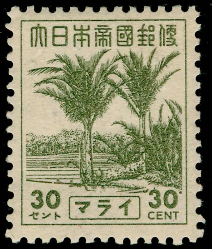 MALAYSIA - Japanese Occupation SG J304, 30c olive-green, LH MINT.