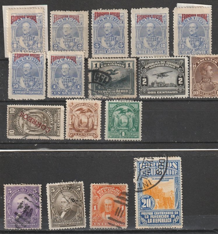 Ecudaor Used & Mint OGH Officials,General Issues & Air Mail