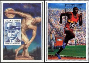 Ghana 1995 MNH Stamps Souvenir Sheet Scott 1802-1803 Sport Olympic Games Medals