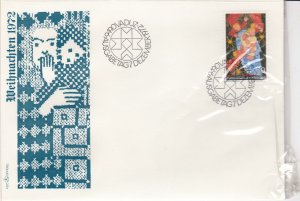 Liechtenstein 1972 Christmas Vaduz Slogan Cancels Holy Stamp FDC Cover Ref 30038 