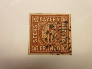 German States BAVARIA Scott 5 XF++ USED Lot11 Cat $6.50