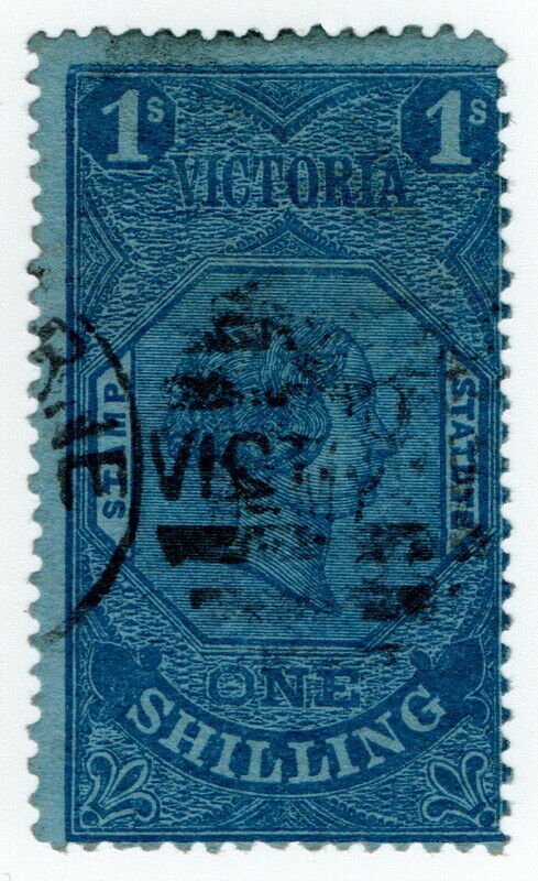 (I.B) Australia - Victoria Revenue : Stamp Statute 1/- (sideways watermark)