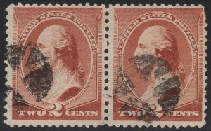 US Scott # 210 2c Washington Fancy Cancel Pair