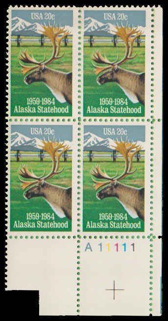 PCBstamps   US #2066 PB 80c(4x20c)Alaska Statehood,MNH, (PB-4)