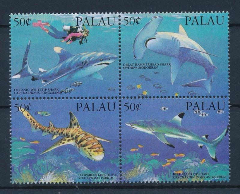 [35233] Palau 1993 Marine Life Sharks Diving MNH