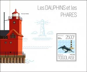 TOGO 2013 SHEET DOLPHINS MARINE LIFE LIGHTHOUSES tg13607b