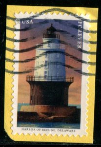 5624 (55c) Mid-Atlantic Lighthouses - Harbor of Refuge SA. used on paper