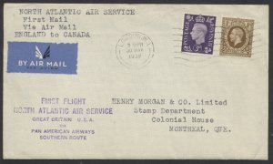 1939 Pan-Am Trans-Atlantic Flight, Southern Route, England to Montreal