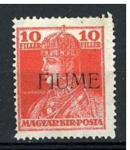 Fiume 1918  Scott 21 MH - Hungarian stamp overprinted 