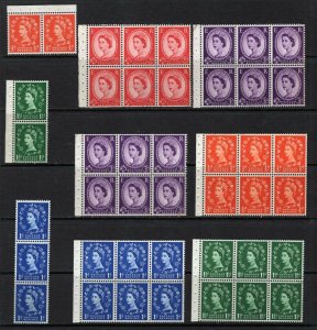 GB QE Wilding Group of Booklet Stamps + Booklet Panes MNH