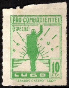 1937 Spain Civil War Local Special Charity 10 Centimos Lugo For The Fighters