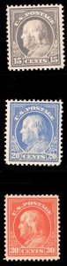 MOMEN: US STAMPS #418-420 MINT OG H VF LOT #73070